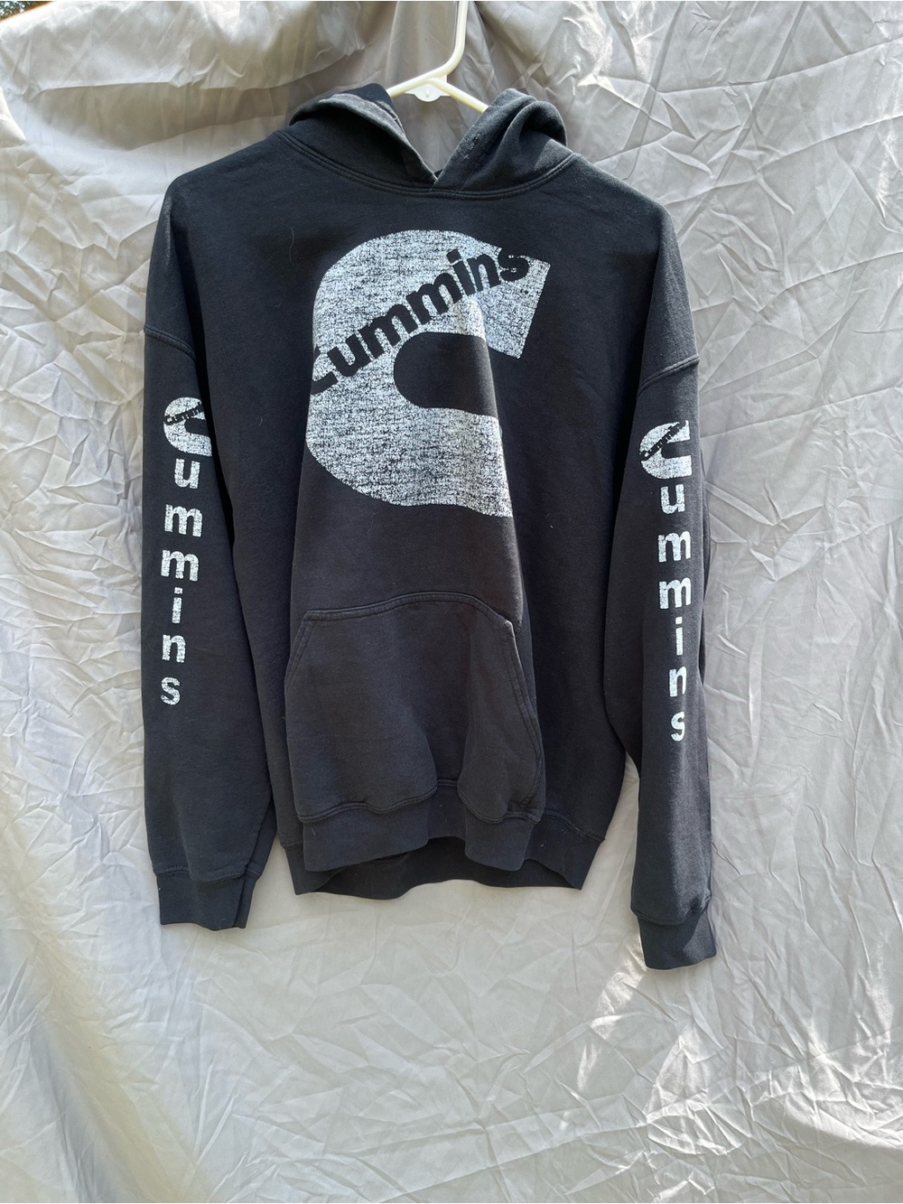 Gildan Black Hoodie with White Cummins Logo